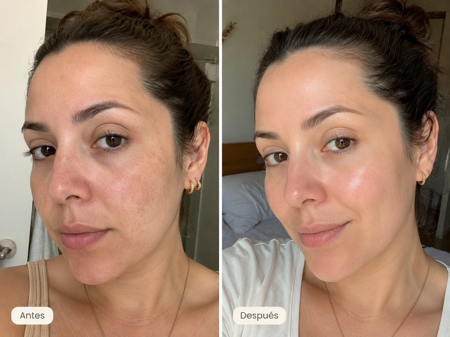 Antes y despu&eacute;s: Carmina, 47 a&ntilde;os, Rutina Reafirmante + Pantalla Solar Ootness